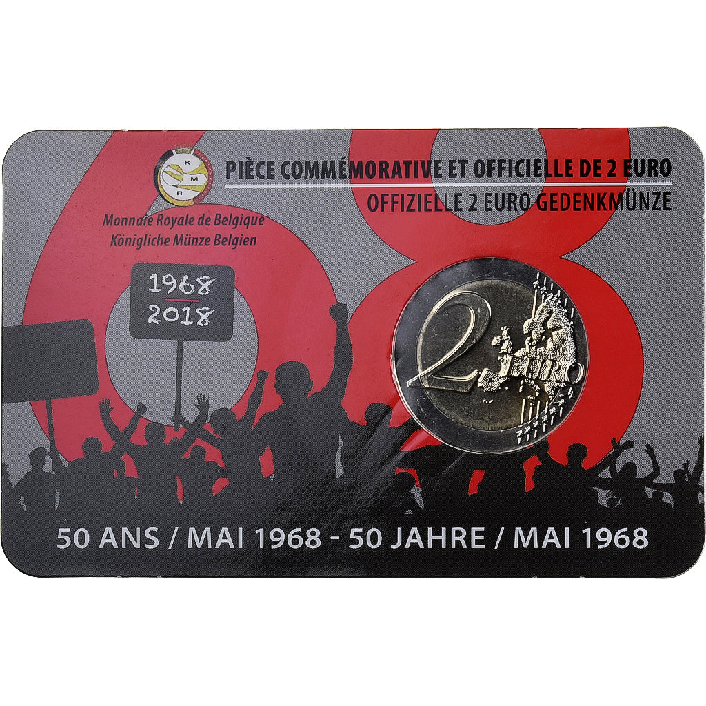 Belgique, 2 Euro, 50 Ans de Mai 68, 2018, Utrecht, Bimétallique, FDC