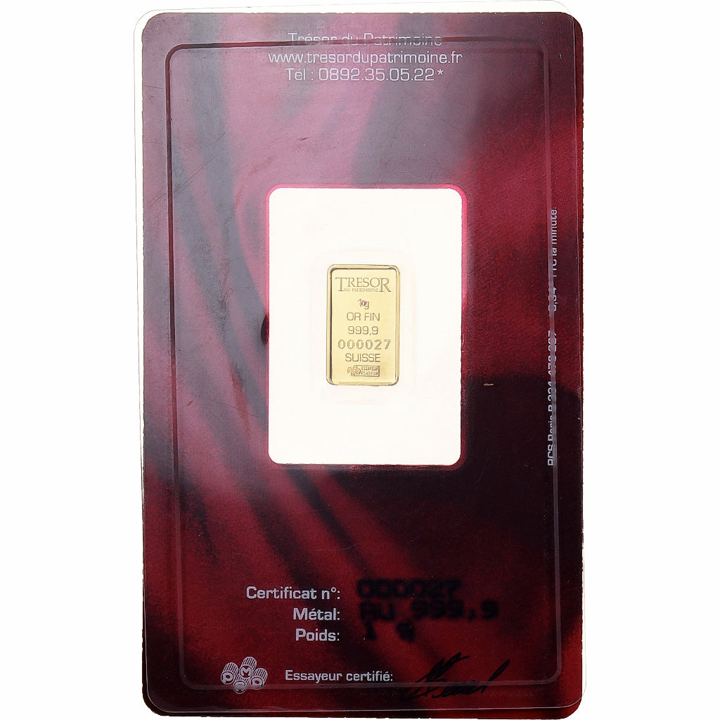 France, Lingotin, Napoléon III, Suisse - Essayeur Fondeur, Or, FDC