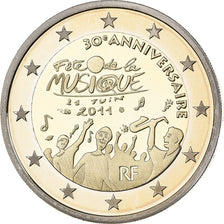 Francia, 2 Euro, Music Day, FS, 2011, MDP, Bi-metallico, FDC
