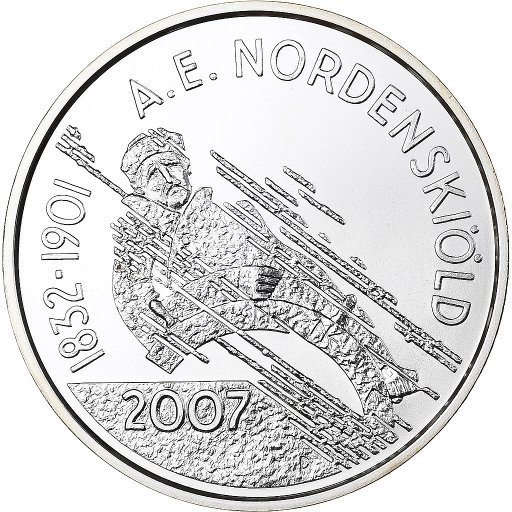 Finland, 10 Euro, Adolf Erik Nordenskiöld, 2007, Vantaa, Silver, MS(65-70)