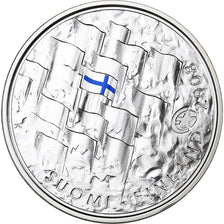 Finland, 10 Euro, Finnish Flag, Colourized, 2008, Vantaa, Silver, MS(65-70)