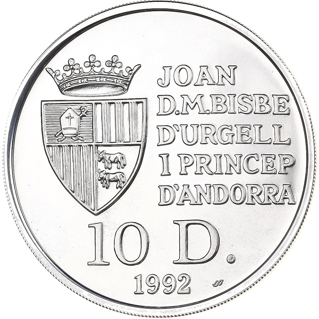 Andorra, 10 Diners, Brown Bear, 1992, Singapore Mint, Proof, Silver, MS(65-70)