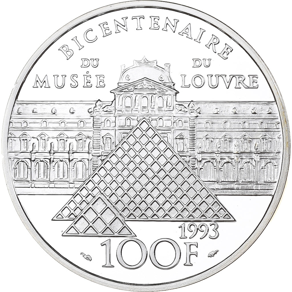 France, 100 Francs, Mona Lisa, 1993, MDP, Proof, Silver, MS(65-70)