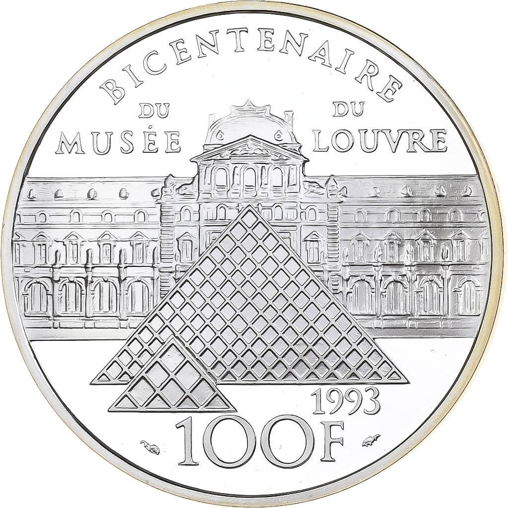 France, 100 Francs, Liberté guidant le peuple, 1993, MDP, Proof, Silver