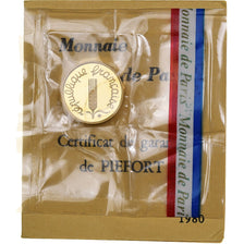 France, 1 Centime, Épi, 1980, MDP, Piéfort, Or, FDC, Gadoury:4.P3