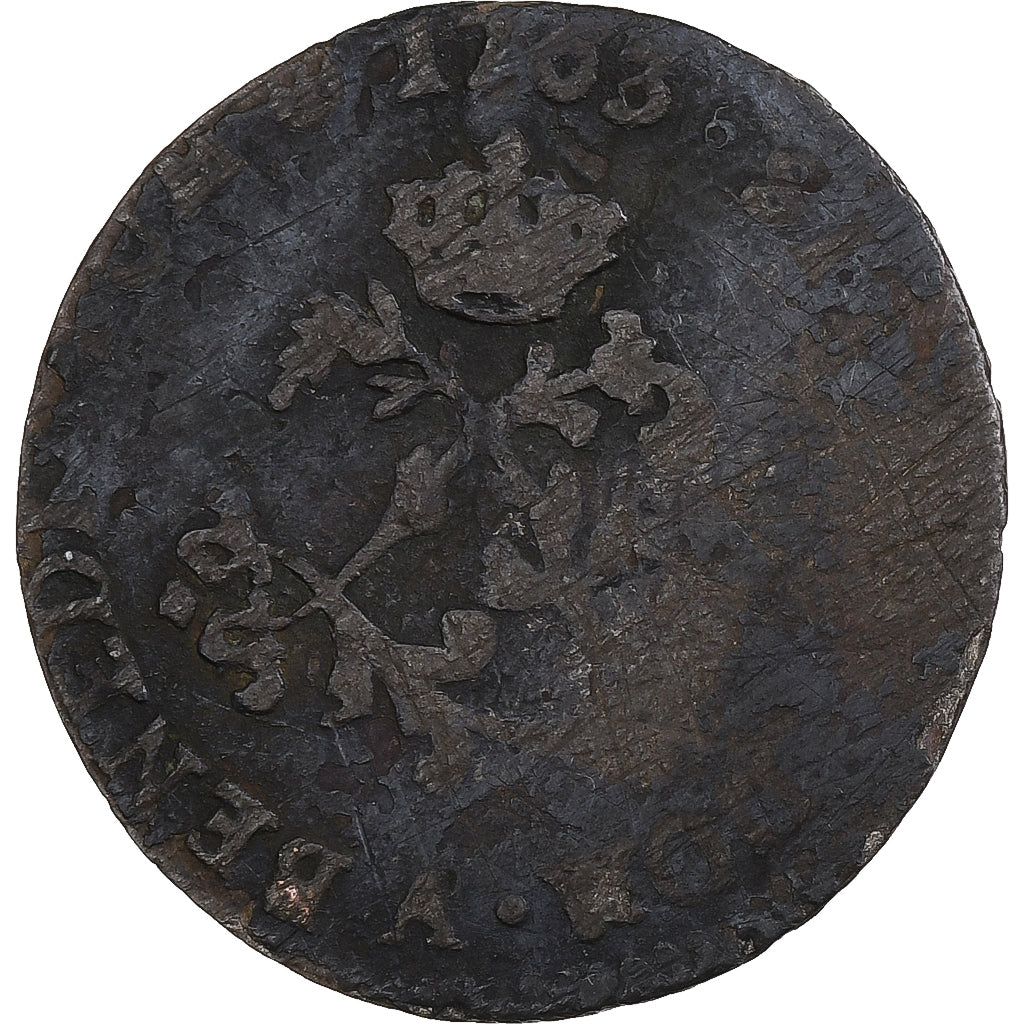 Frankreich, Louis XV, Double Sol, 1763, Paris, Billon, SGE+