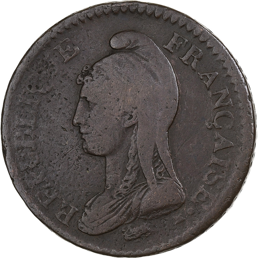 France, Décime, Dupré, AN 5, Paris, Cuivre, TB