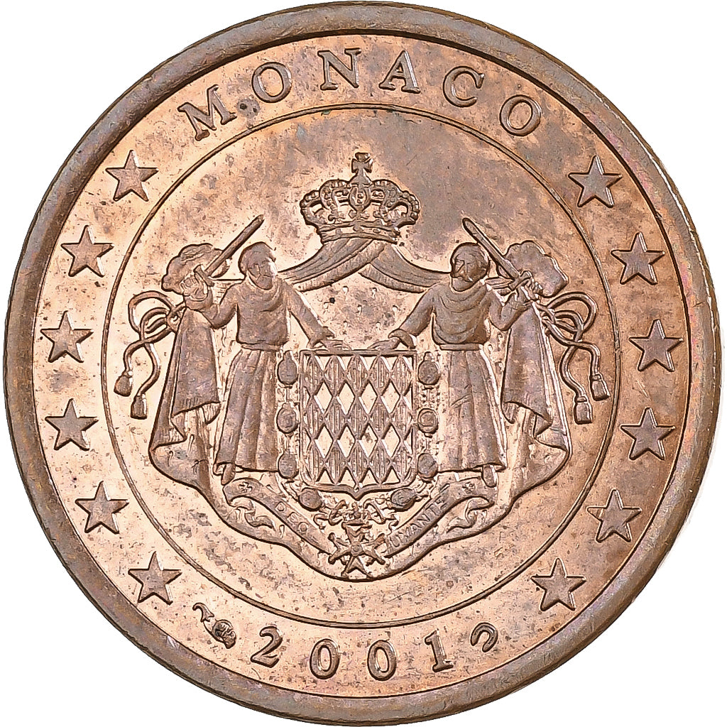 Monaco, 5 Centimes, 2001, MDP, Acciaio placcato rame, SPL-