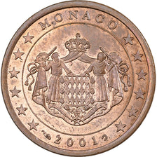Monaco, 5 Centimes, 2001, MDP, Acciaio placcato rame, SPL-