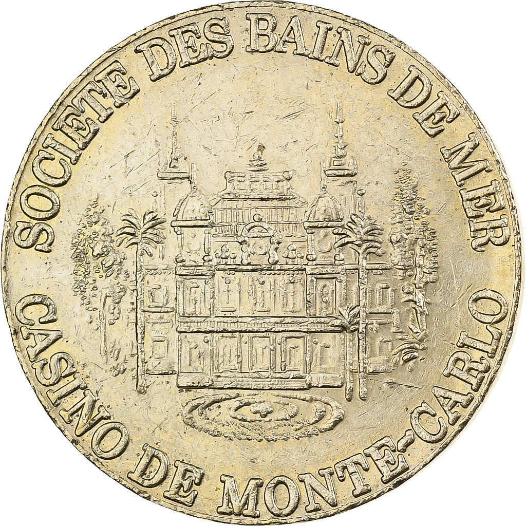 Mónaco, Casino Token, Casino Monte-Carlo, 5 Francs, 1980, MDP, Latão