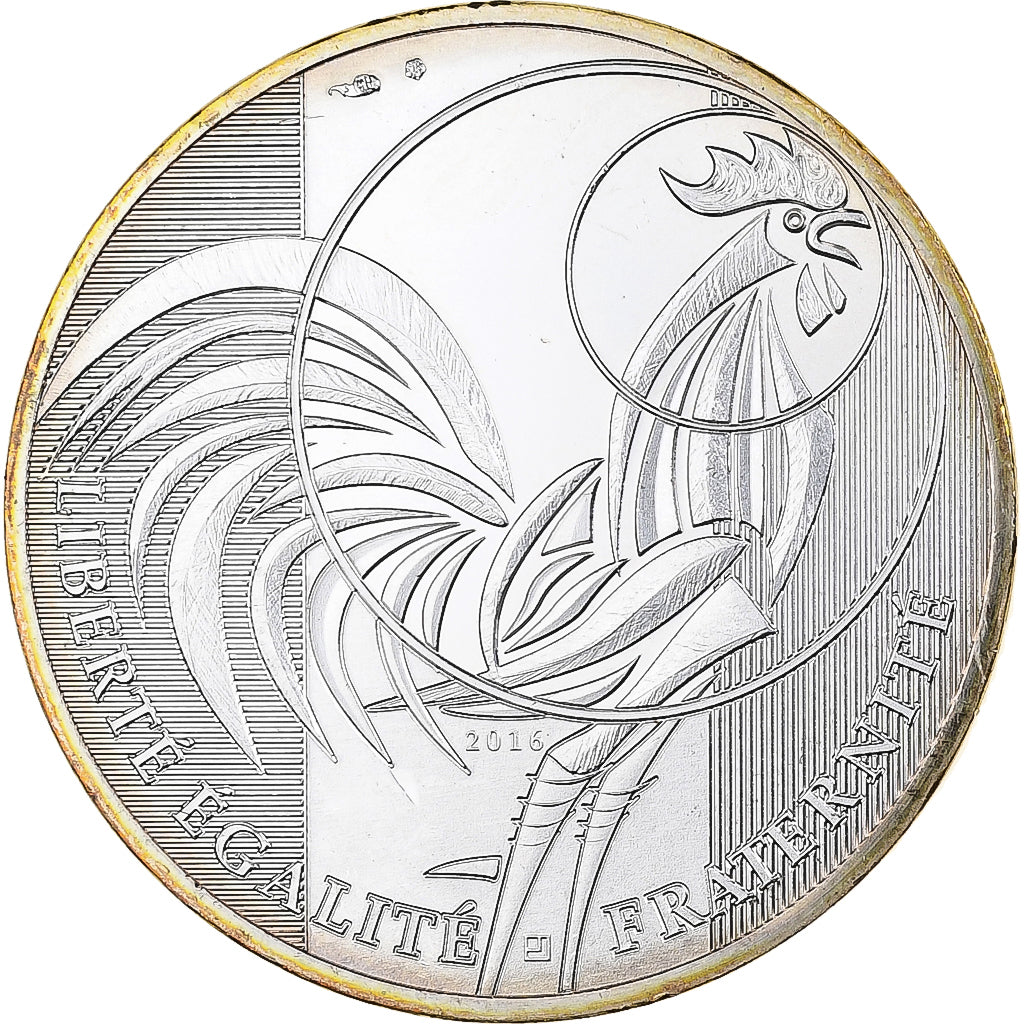 Francia, 10 Euro, Coq, 2016, MDP, Argento, SPL+
