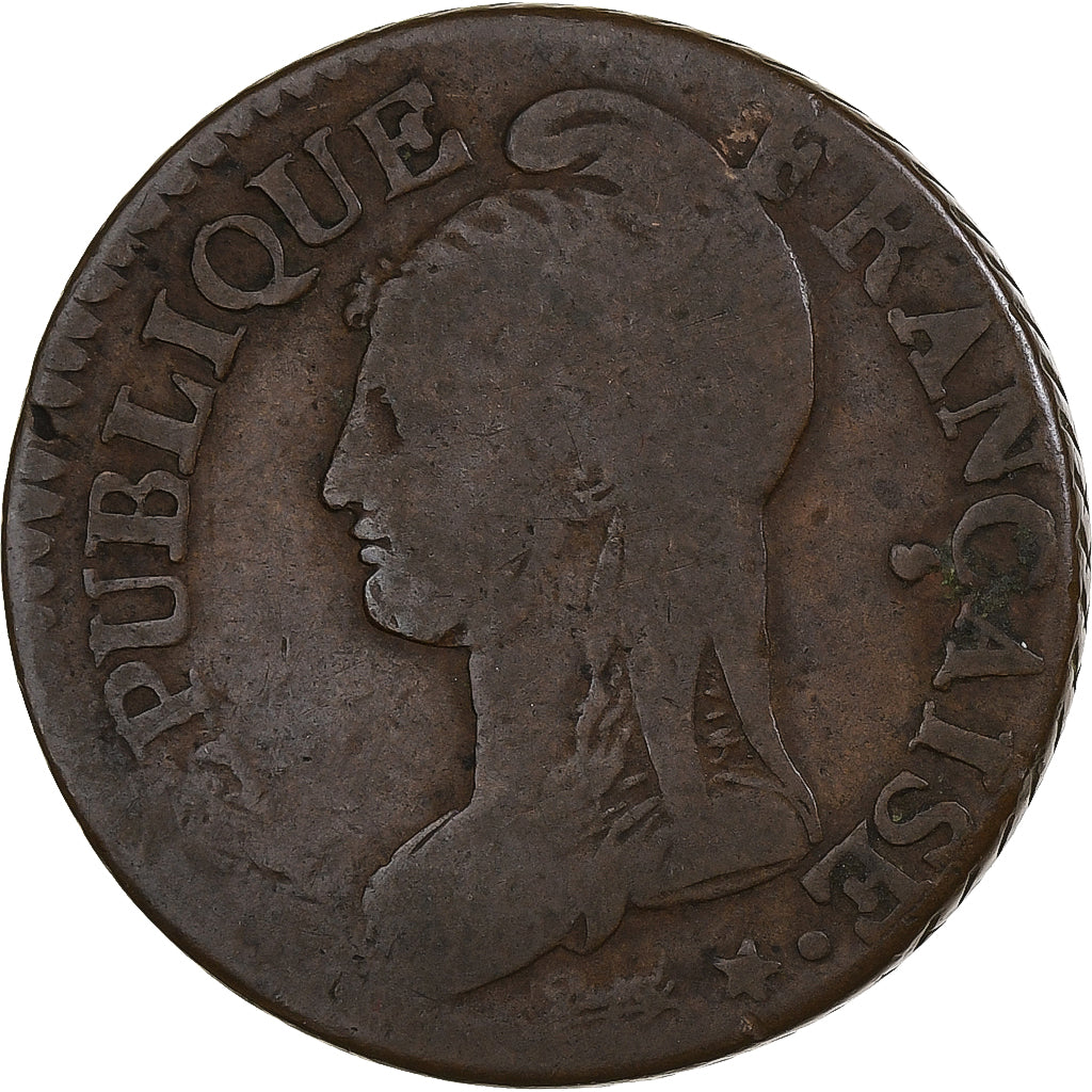 Francia, 5 Centimes, Dupré, AN 8, Lille, Rame, MB