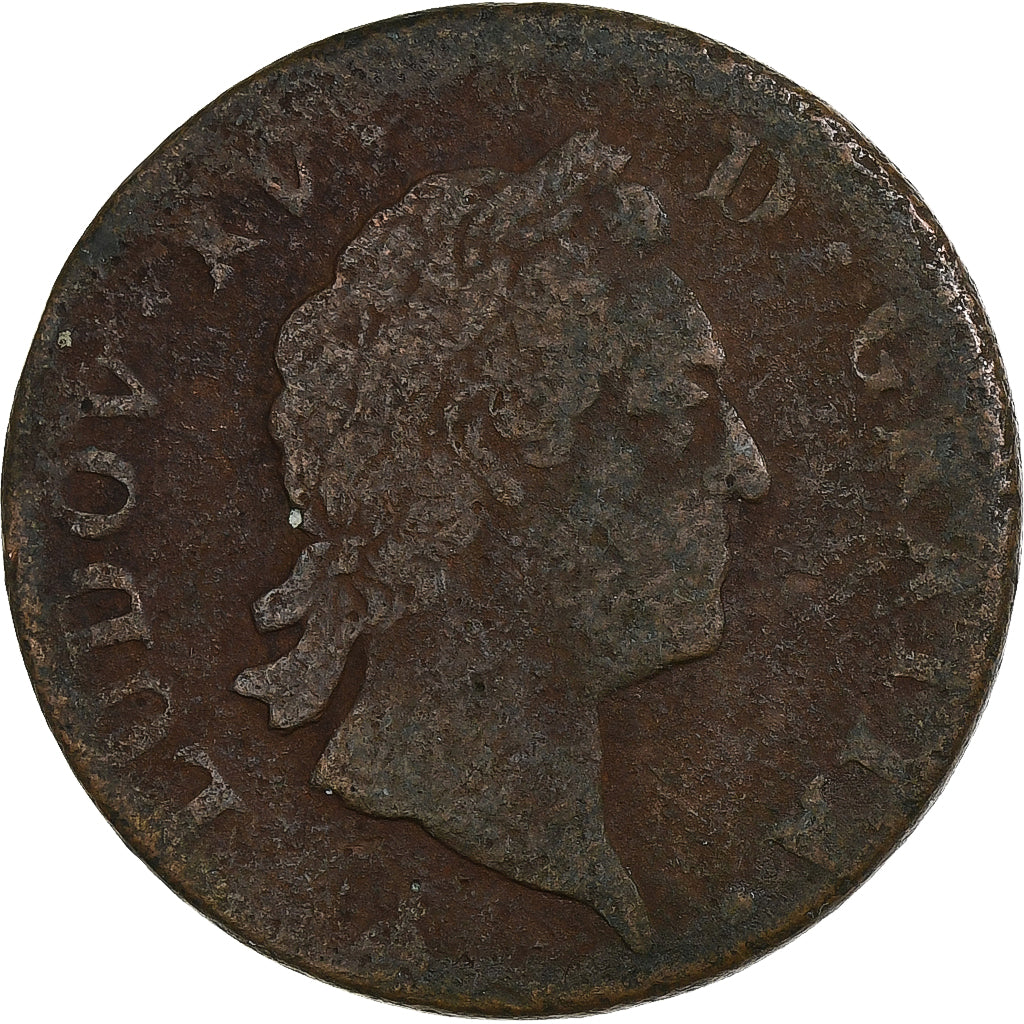 Frankreich, Louis XV, Sol à la vieille tête, 1774, Toulouse, Kupfer, SGE+