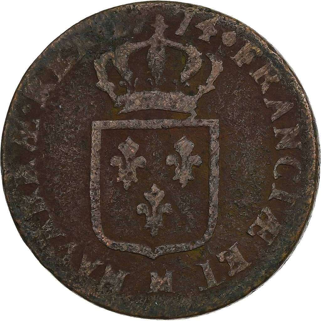 Frankreich, Louis XV, Sol à la vieille tête, 1774, Toulouse, Kupfer, SGE+