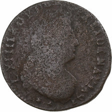 Francja, Louis XIV, Liard, 1693, Montpellier, Miedź, F(12-15)