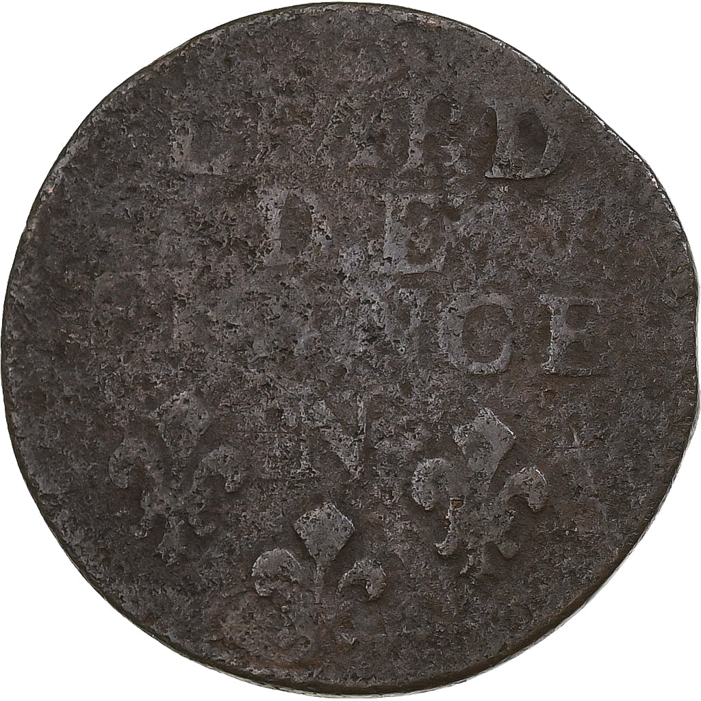 Francja, Louis XIV, Liard, 1693, Montpellier, Miedź, F(12-15)