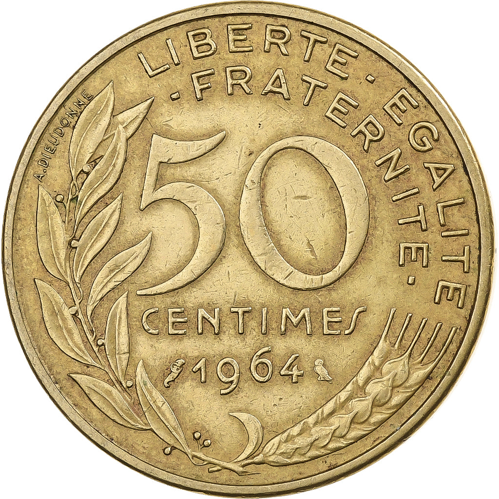 Frankreich, 50 Centimes, Marianne, 1964, Paris, Aluminum-Bronze, S+