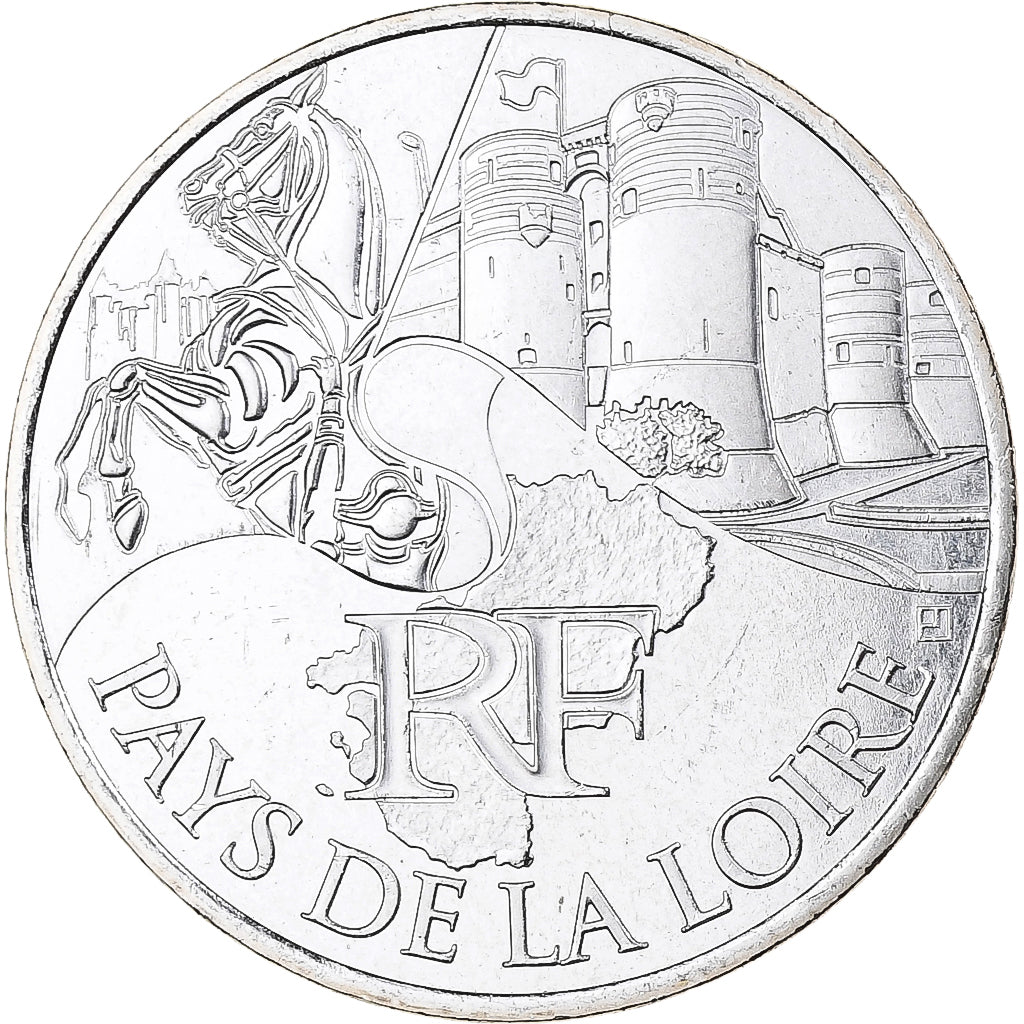 France, 10 Euro, Pays de la Loire, 2011, MDP, Argent, SPL+