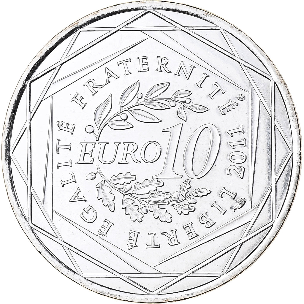 France, 10 Euro, Midi-Pyrénées, 2011, MDP, Silver, MS(65-70)