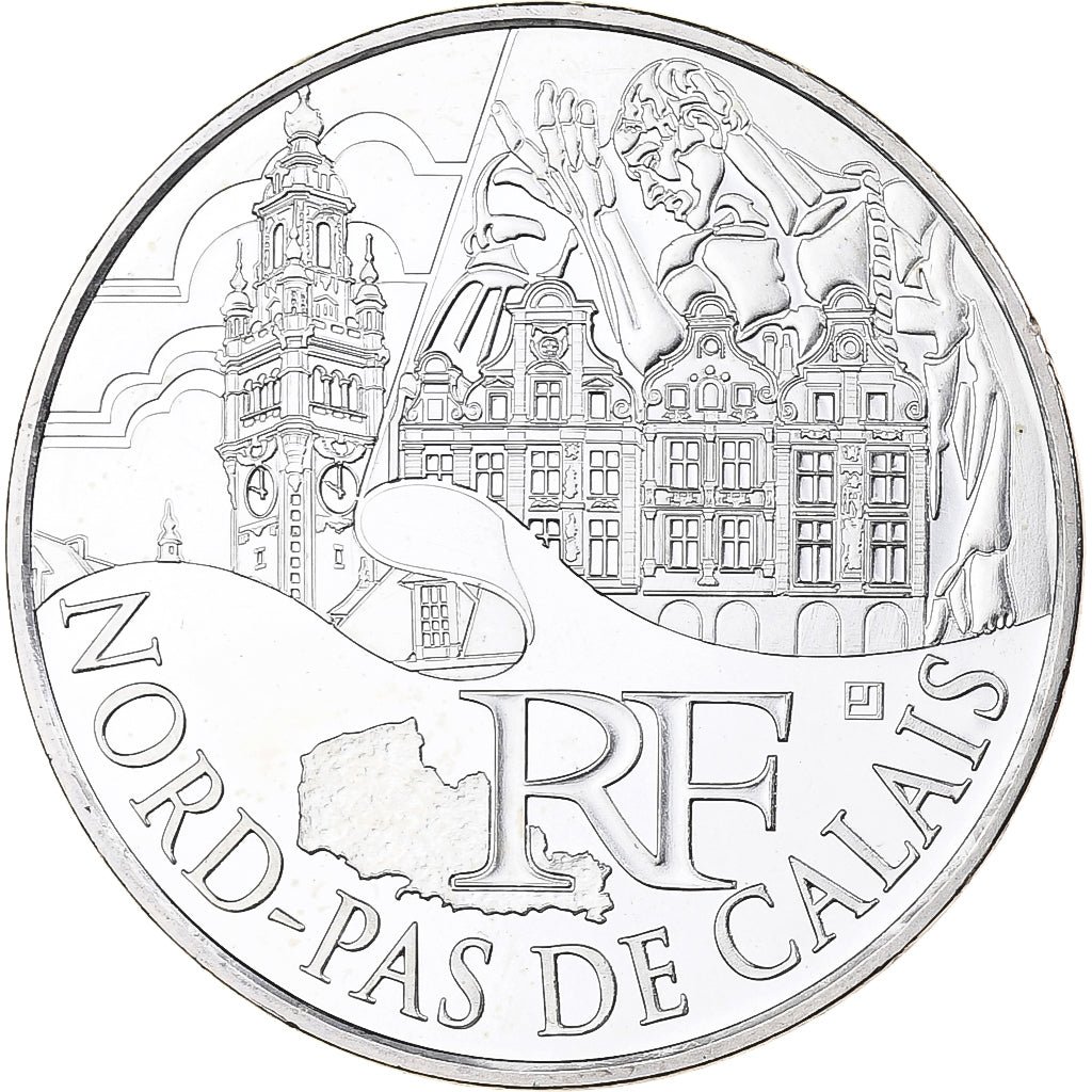 Francia, 10 Euro, Nord-Pas-de-Calais, 2011, MDP, Argento, FDC