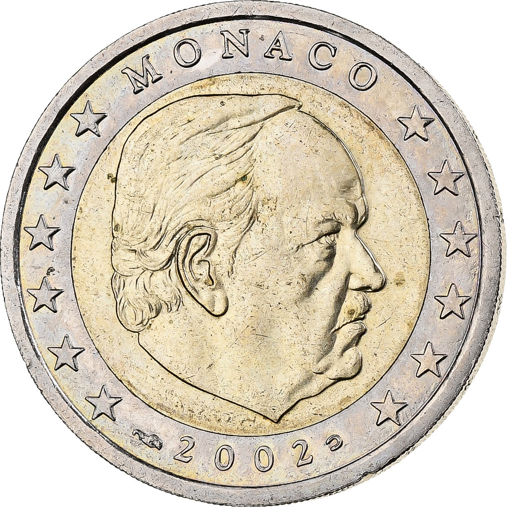 Monaco, Rainier III, 2 Euro, 2002, MDP, Bi-Metallic, AU(55-58)