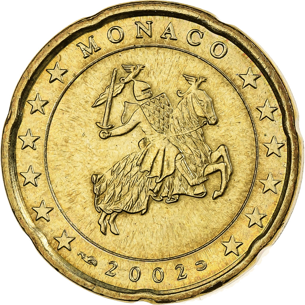 Monaco, Rainier III, 20 Centimes, 2002, MDP, Nordic gold, AU(55-58)