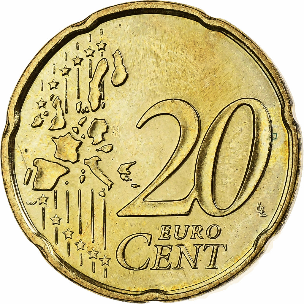 Monaco, Rainier III, 20 Centimes, 2002, MDP, Nordic gold, AU(55-58)