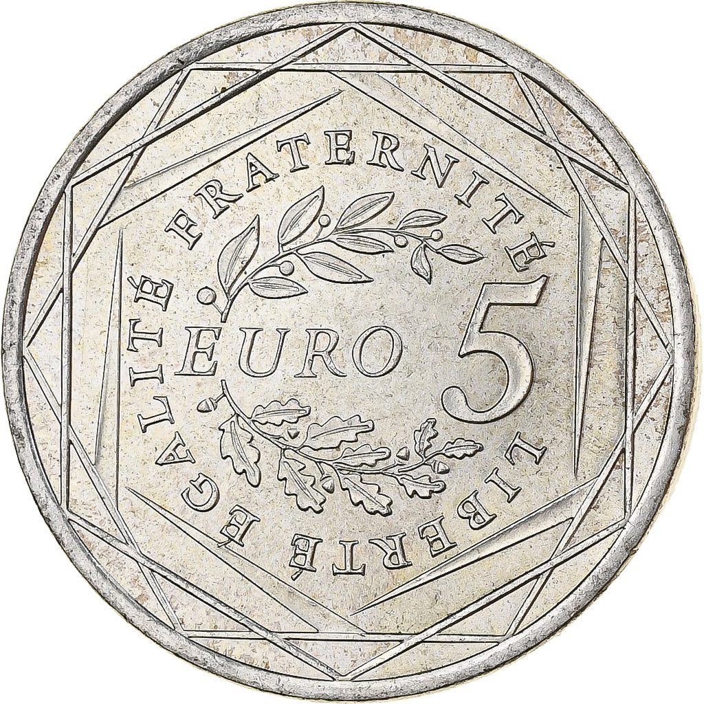 Francia, 5 Euro, Semeuse, 2008, MDP, Plata, EBC+