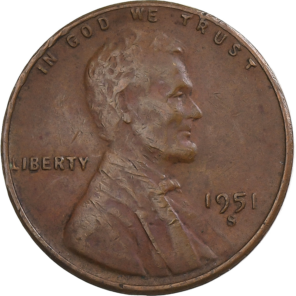 United States, Cent, Lincoln, 1951, San Francisco, Bronze, VF(30-35)