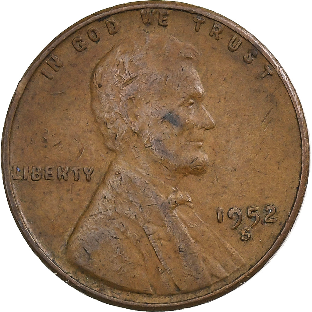 Estados Unidos da América, Cent, Lincoln, 1952, San Francisco, Bronze