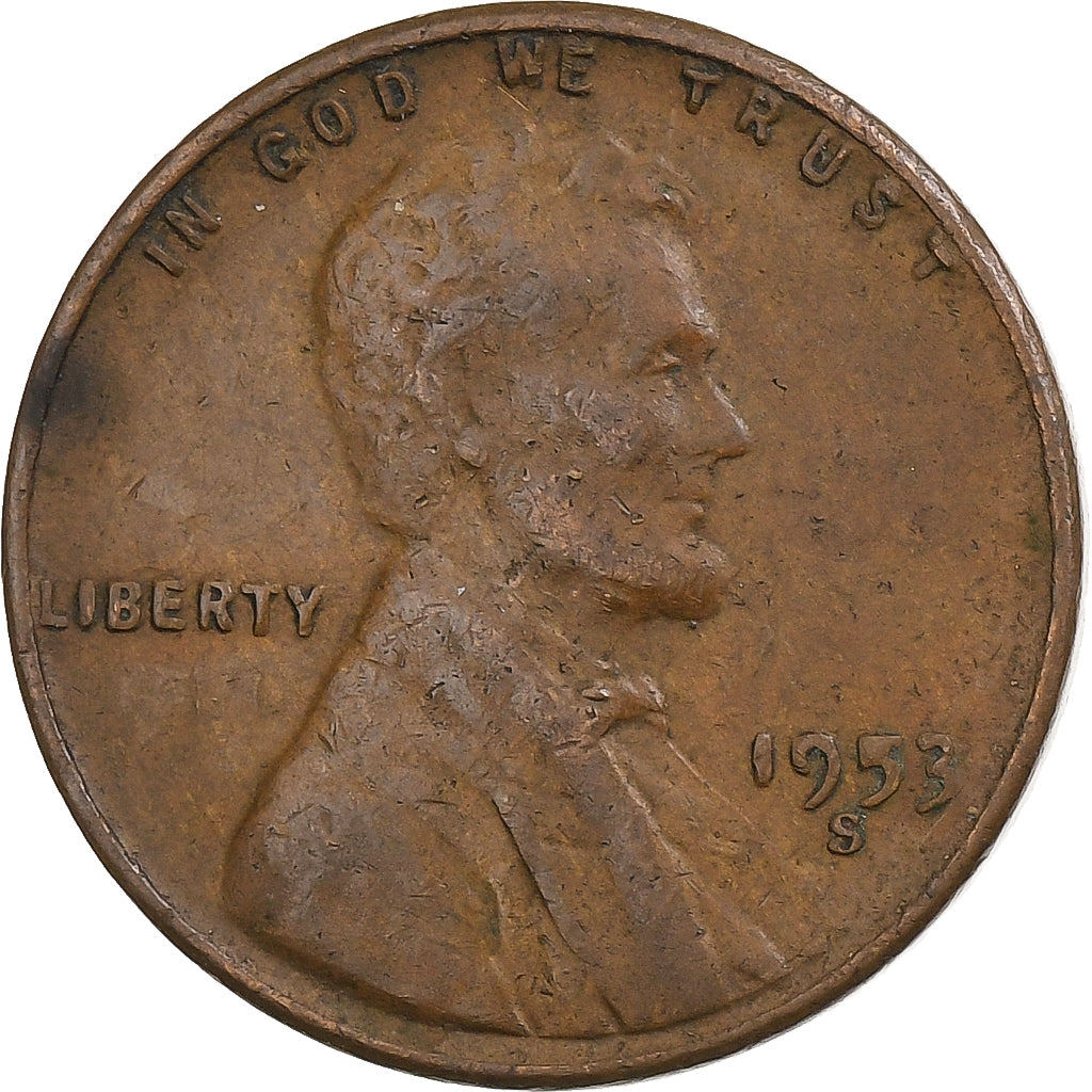 Estados Unidos da América, Cent, Lincoln, 1953, San Francisco, Bronze