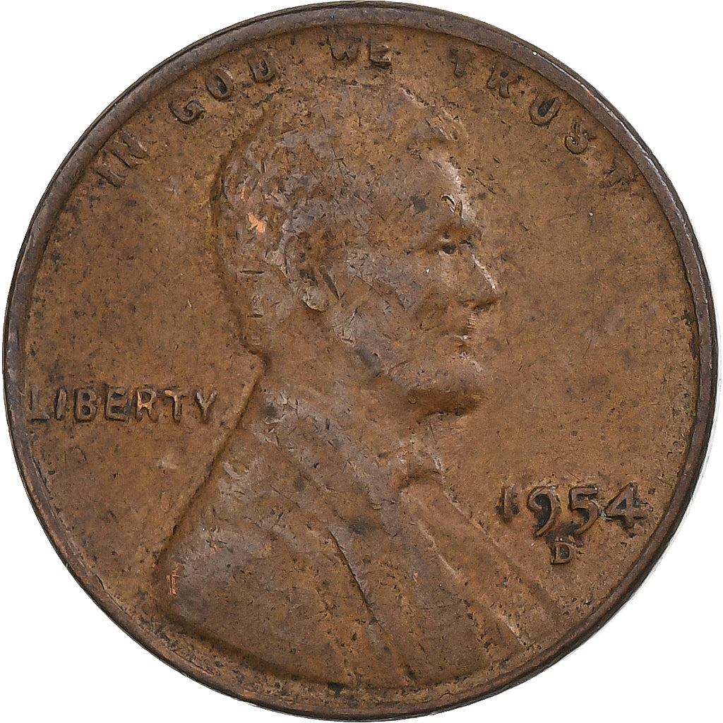 Estados Unidos da América, Cent, Lincoln, 1954, Denver, Bronze, VF(30-35)