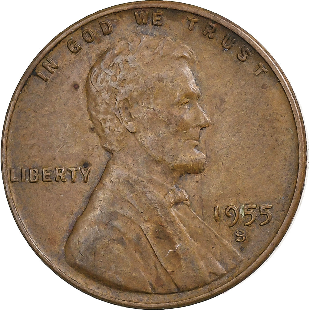 Estados Unidos da América, Cent, Lincoln, 1955, San Francisco, Bronze