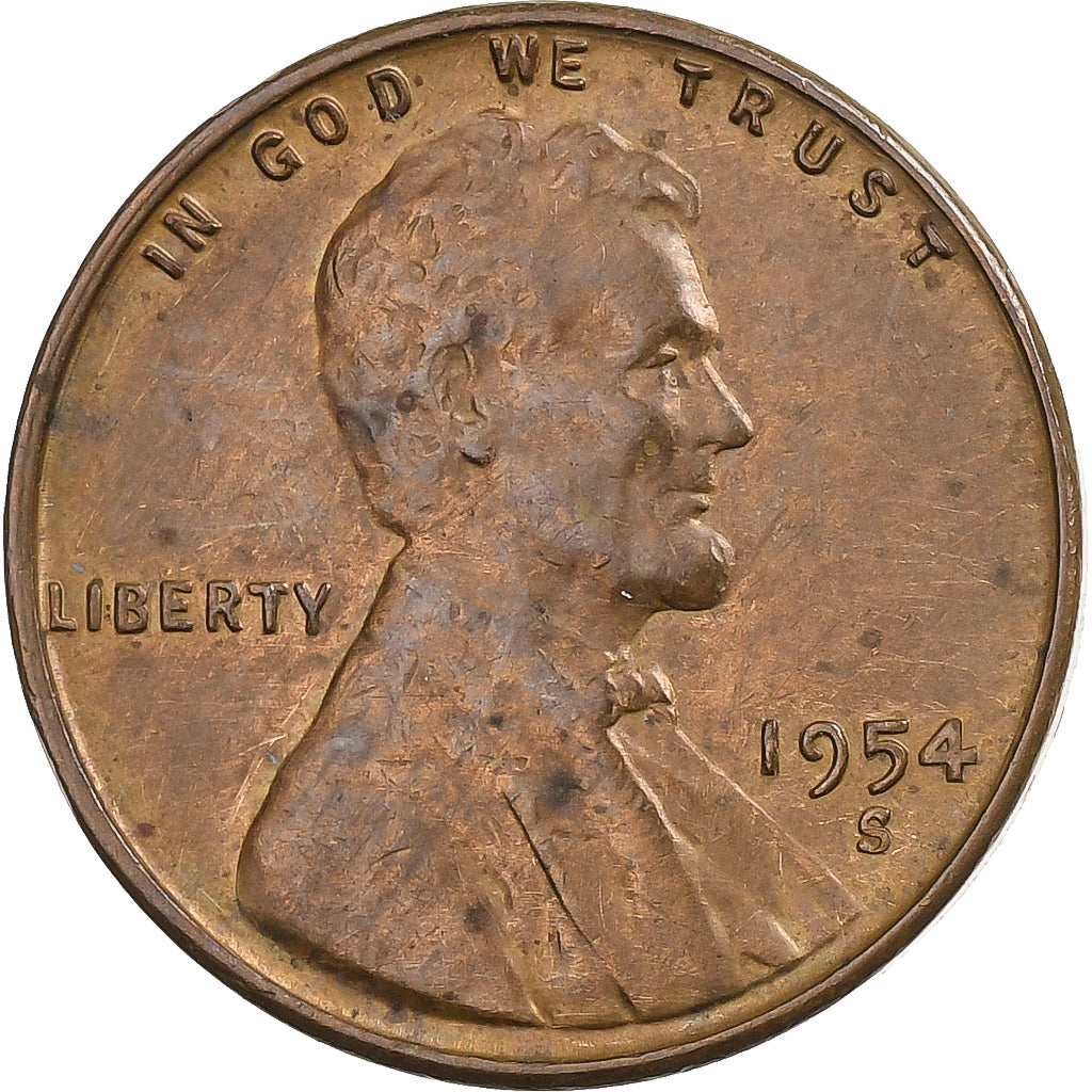 Estados Unidos da América, Cent, Lincoln, 1954, San Francisco, Bronze