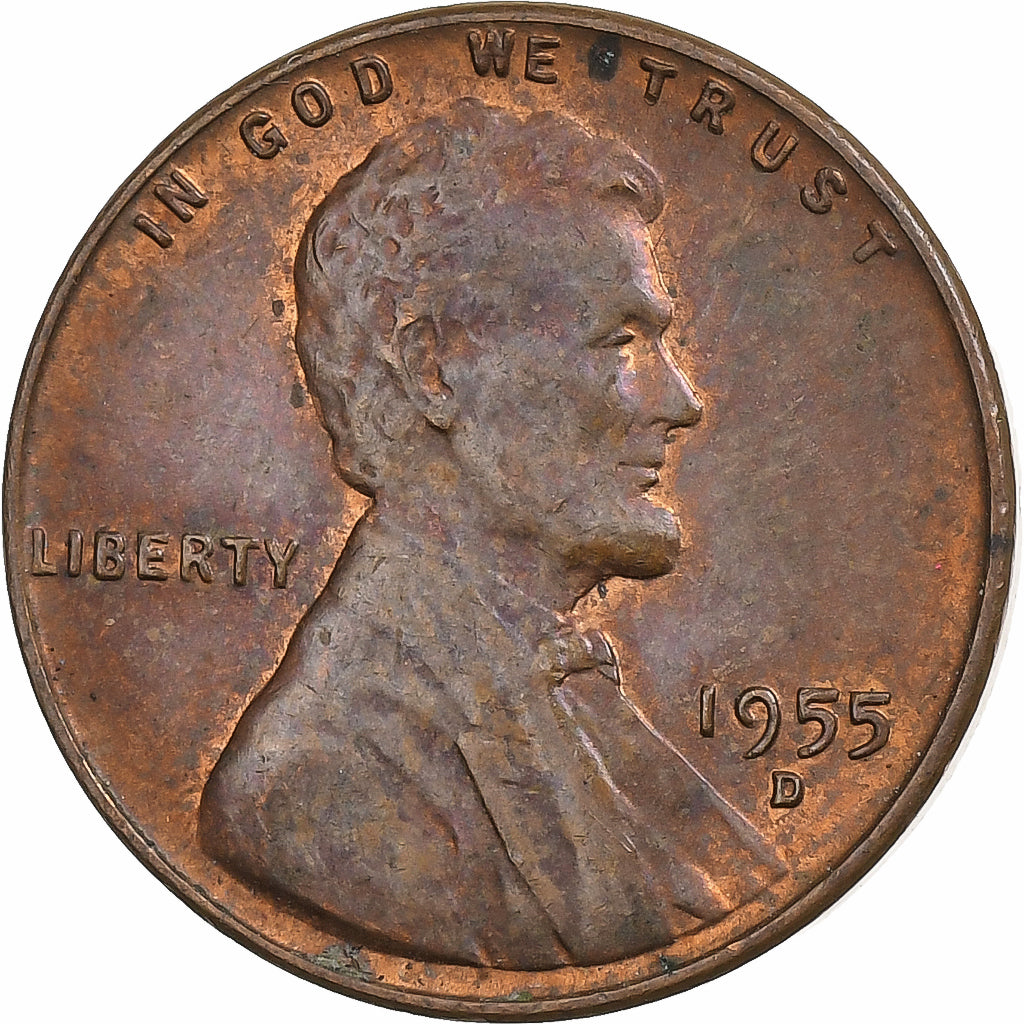 Estados Unidos da América, Cent, Lincoln, 1955, Denver, Bronze, EF(40-45)
