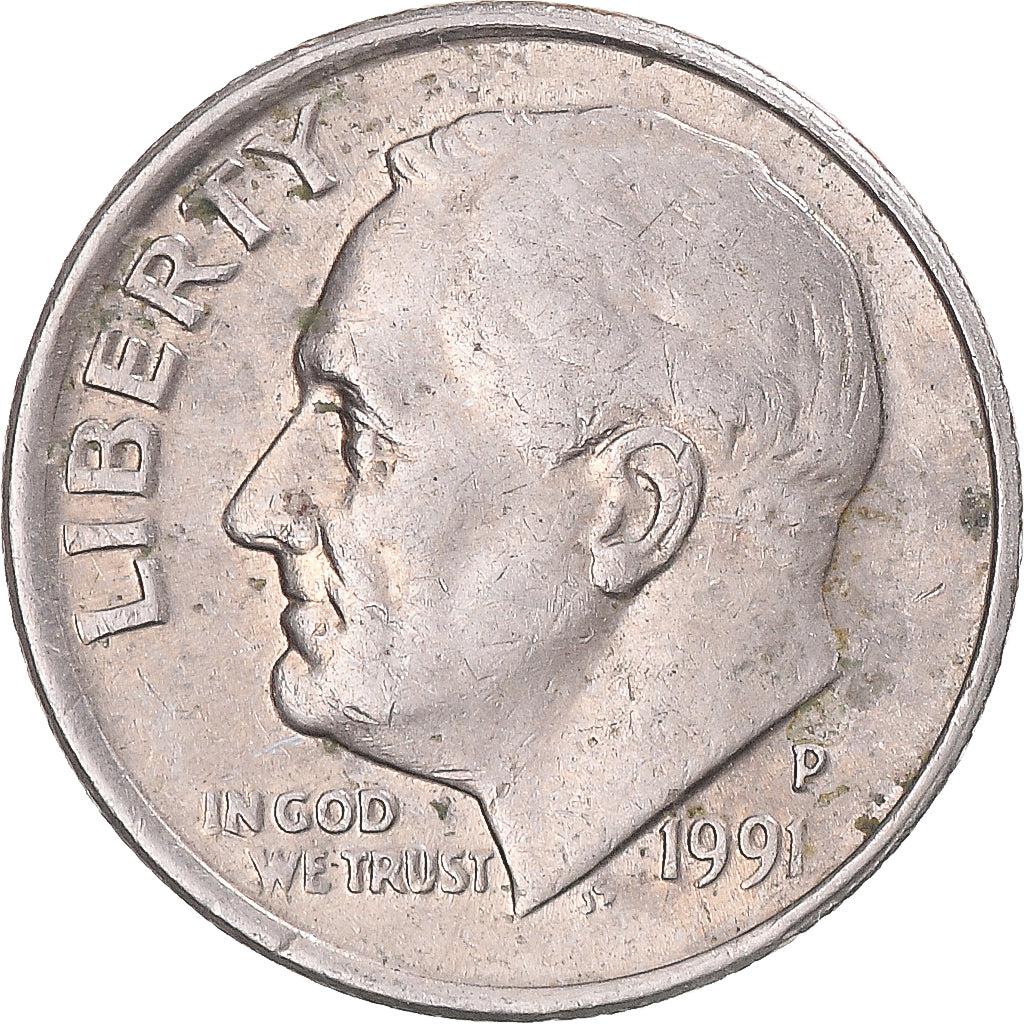 Coin, United States, Dime, 1991