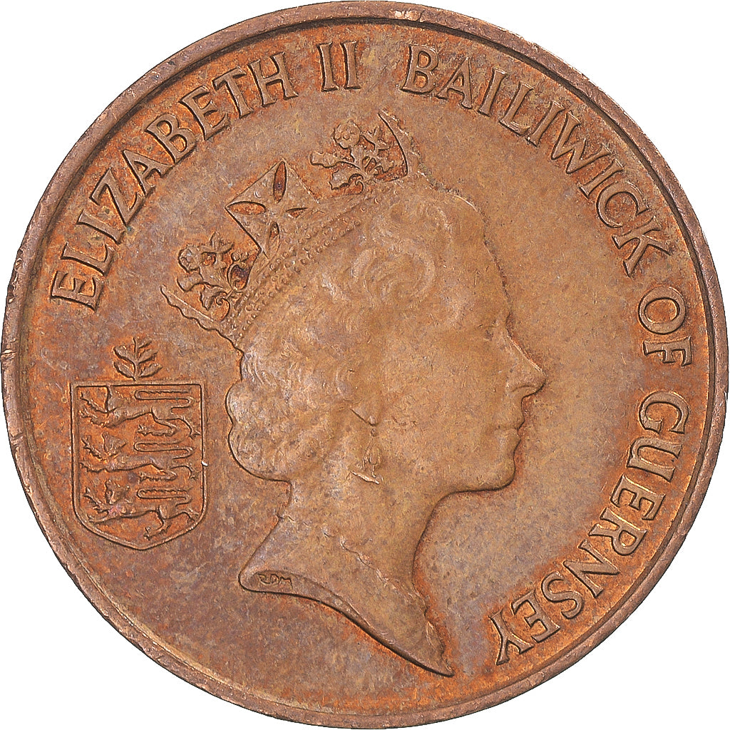 Münze, Guernsey, 2 Pence, 1989