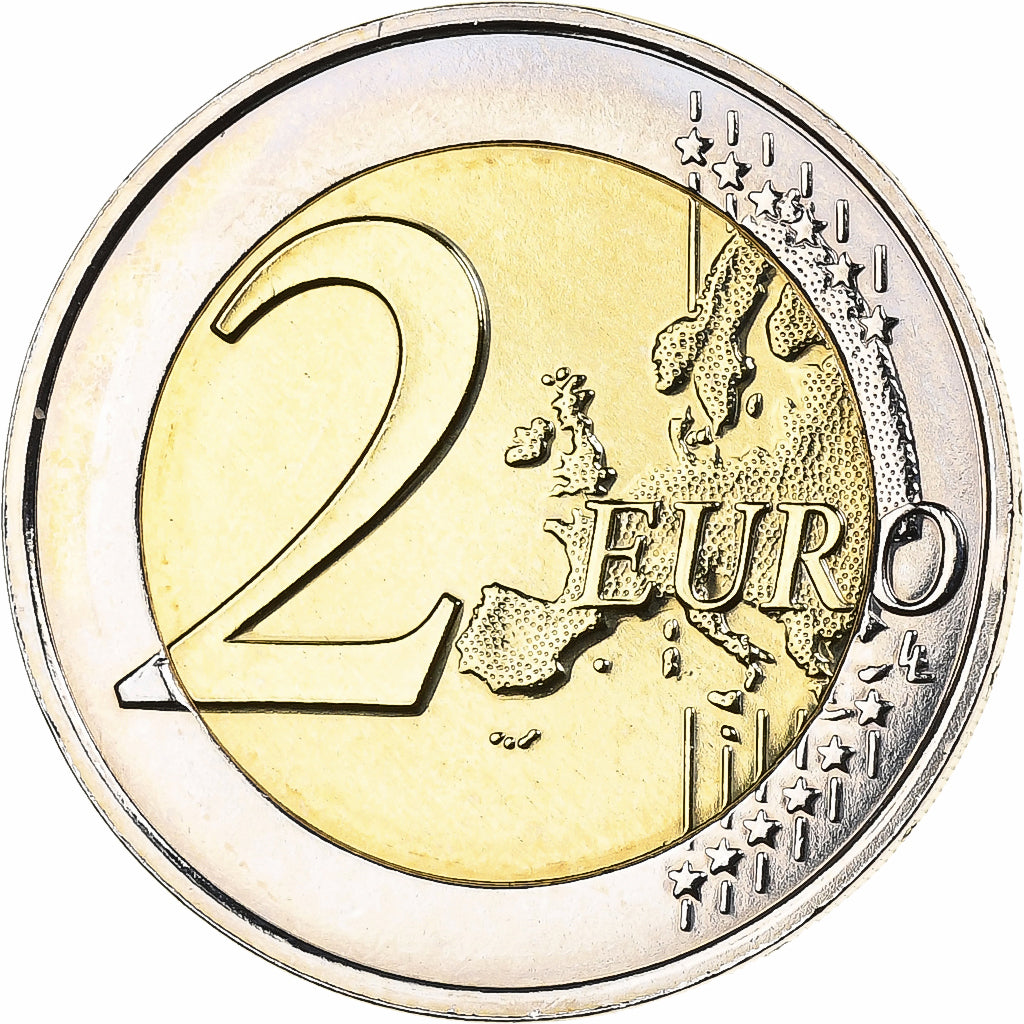 Francia, 2 Euro, Élysée Treaty, Colourized, 2013, MDP, Bimetálico, FDC