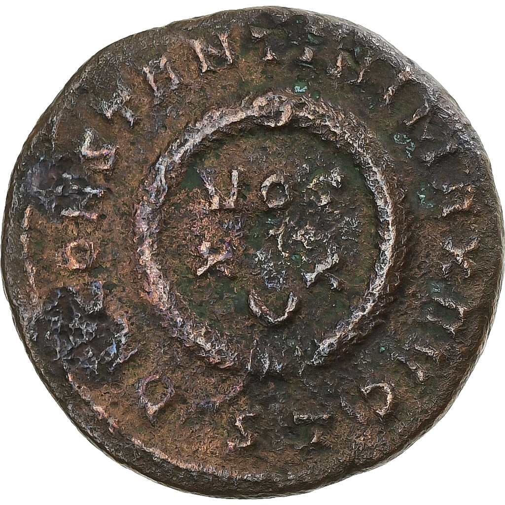 Constantijn I, Follis, 322-325, Ticinum, Bronzen, FR+, RIC:167