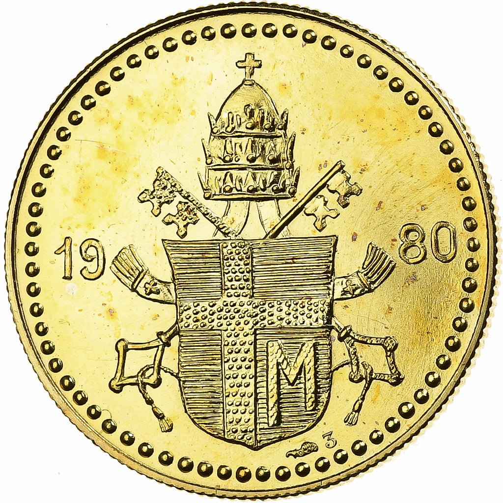 Vatican, Medal, John Paul II, 1980, MDP, Gold, MS(65-70)