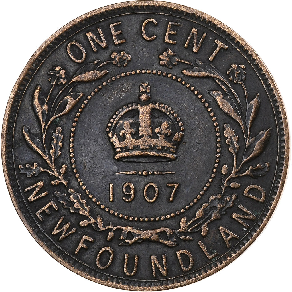 Newfoundland, Edward VII, 1 Cent, 1907, London, Bronze, EF(40-45), KM:9