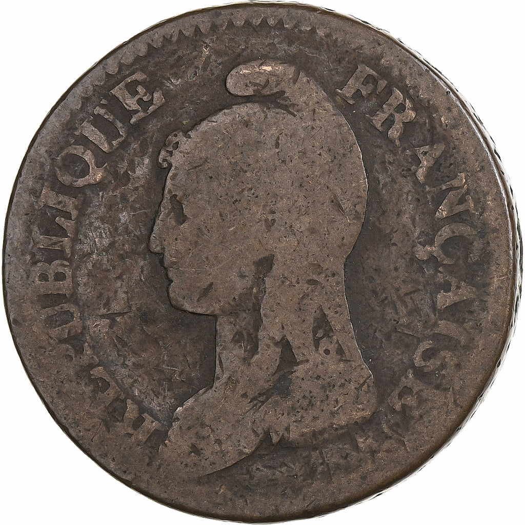 France, Decime, Dupré, AN 5, Paris, Cuivre, B+