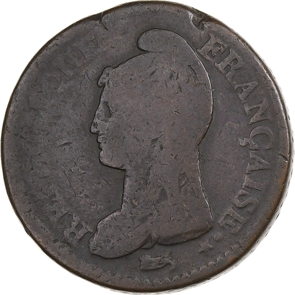 France, Decime, Dupré, AN 5, Rouen, Cuivre, B+