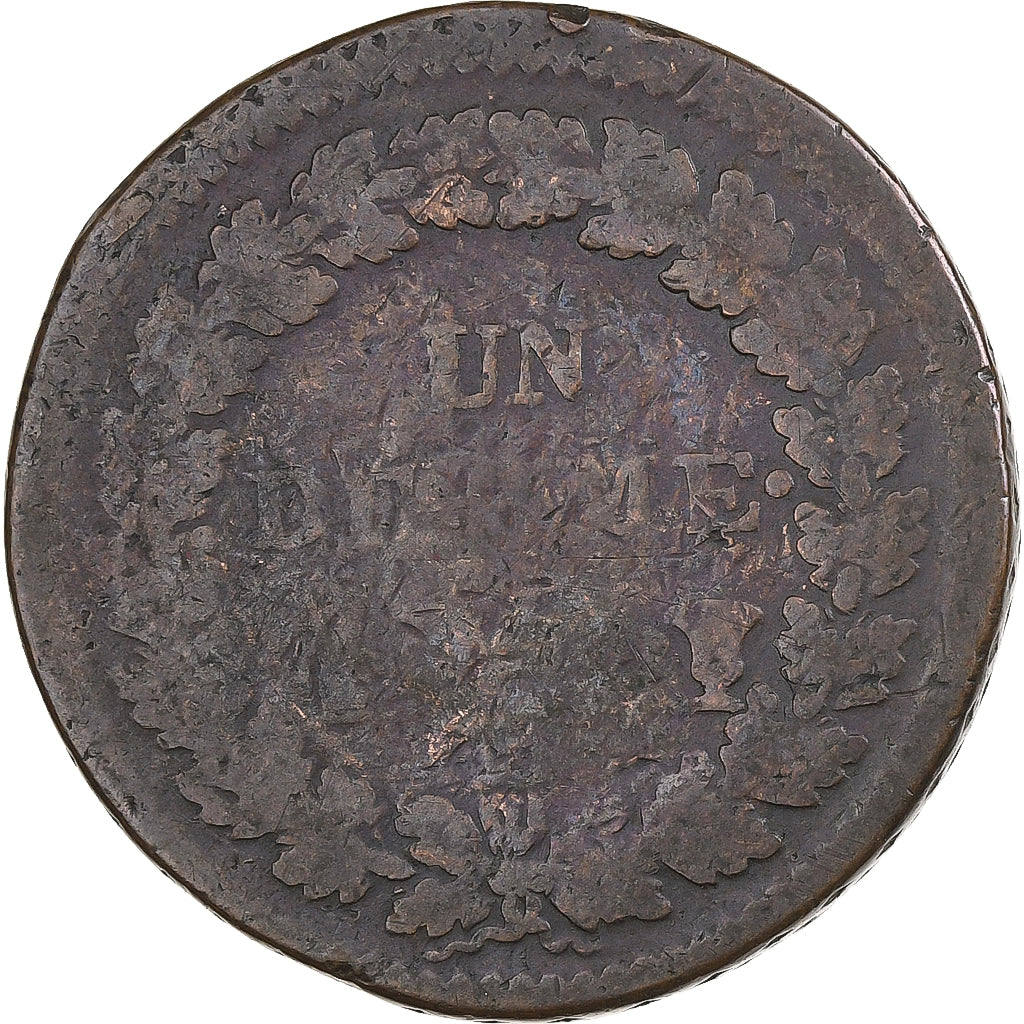 France, Decime, Dupré, AN 5, Rouen, Cuivre, B+