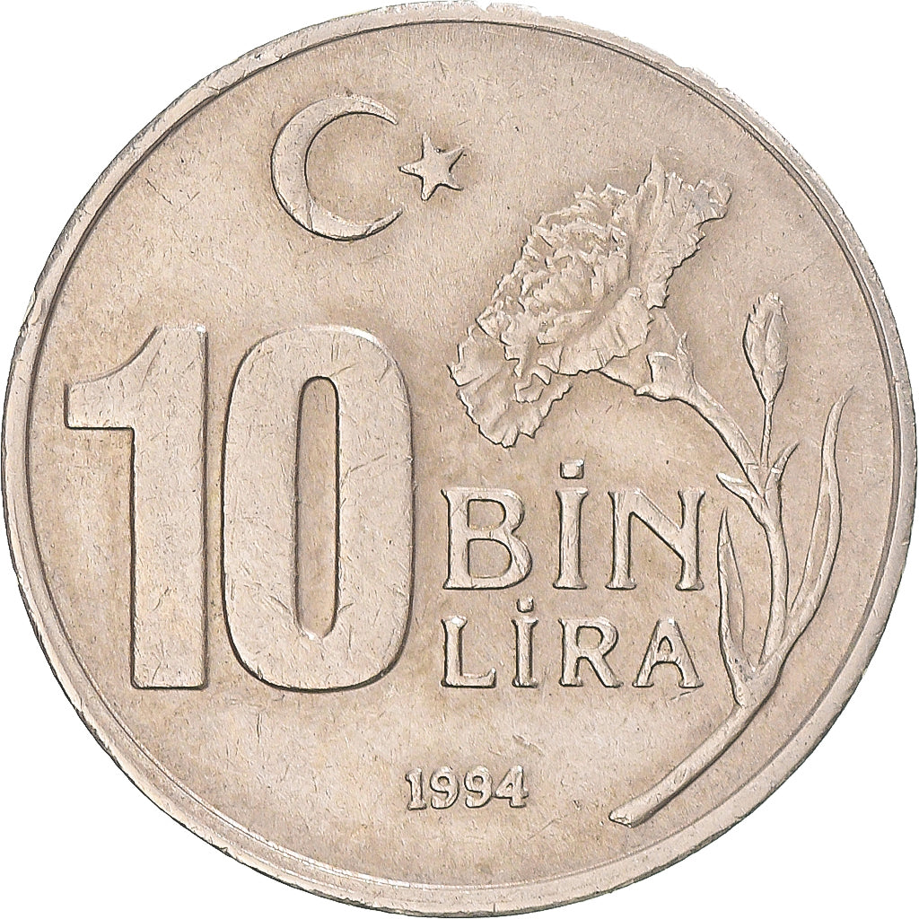 Münze, Türkei, 10000 Lira, 10 Bin Lira, 1994