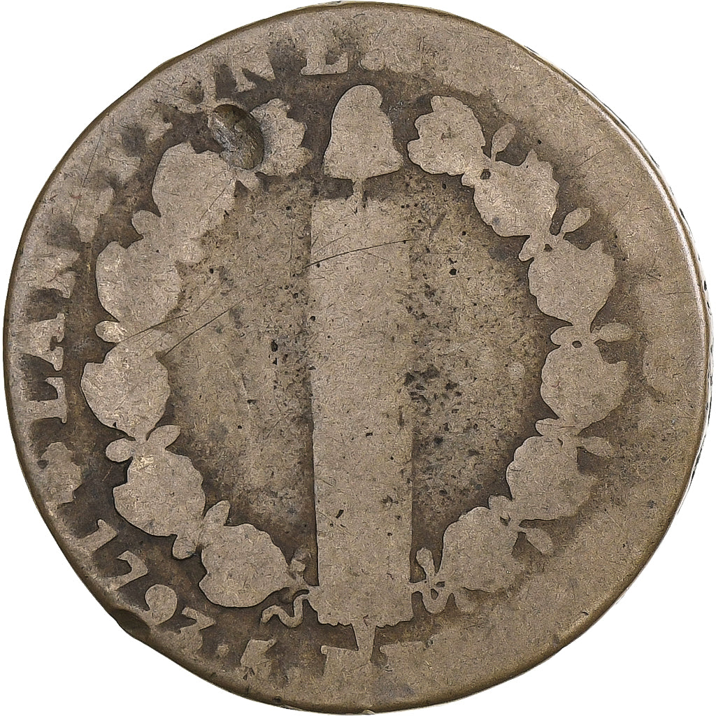 Francia, Louis XVI, 12 deniers françois, 1793 / AN 5, Paris, Métal de cloche