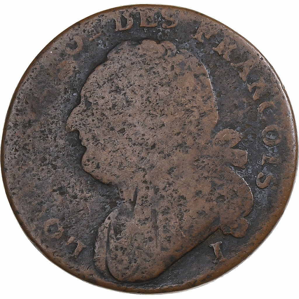 France, Louis XVI, 12 deniers François, 1791 / AN 3, Limoges, Cuivre, B+