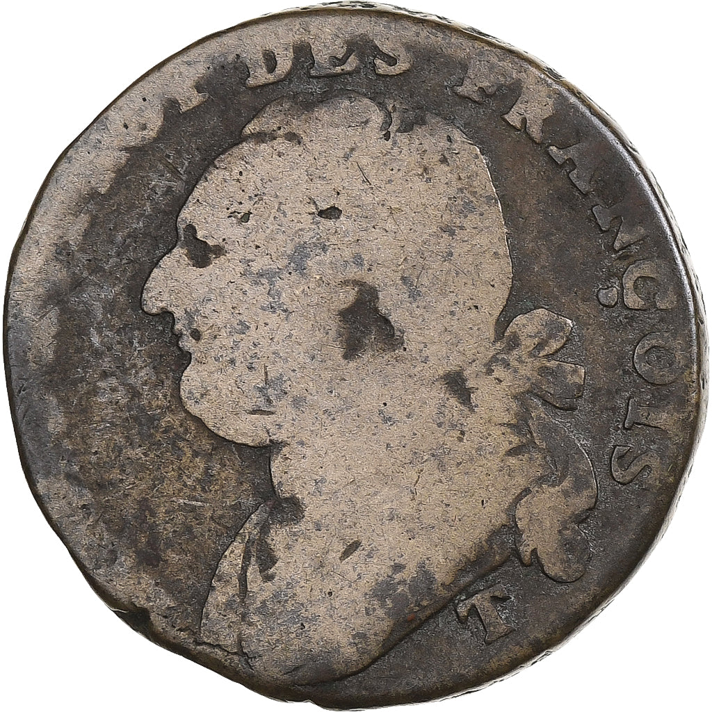 Frankreich, Louis XVI, 12 deniers françois, 1792 / AN 4, Nantes, Métal de