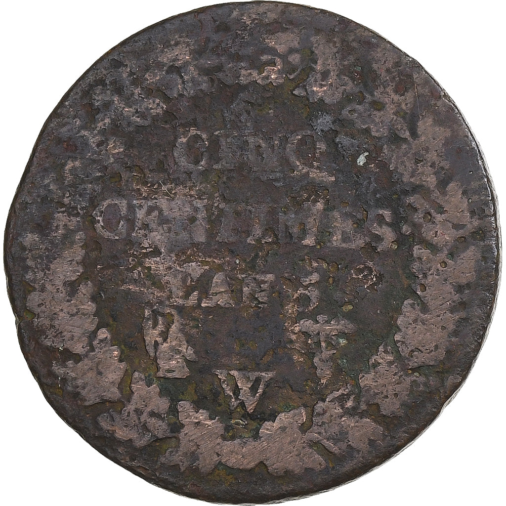 Frankrijk, 5 Centimes, Dupré, AN 5, Lille, Koper, ZG+