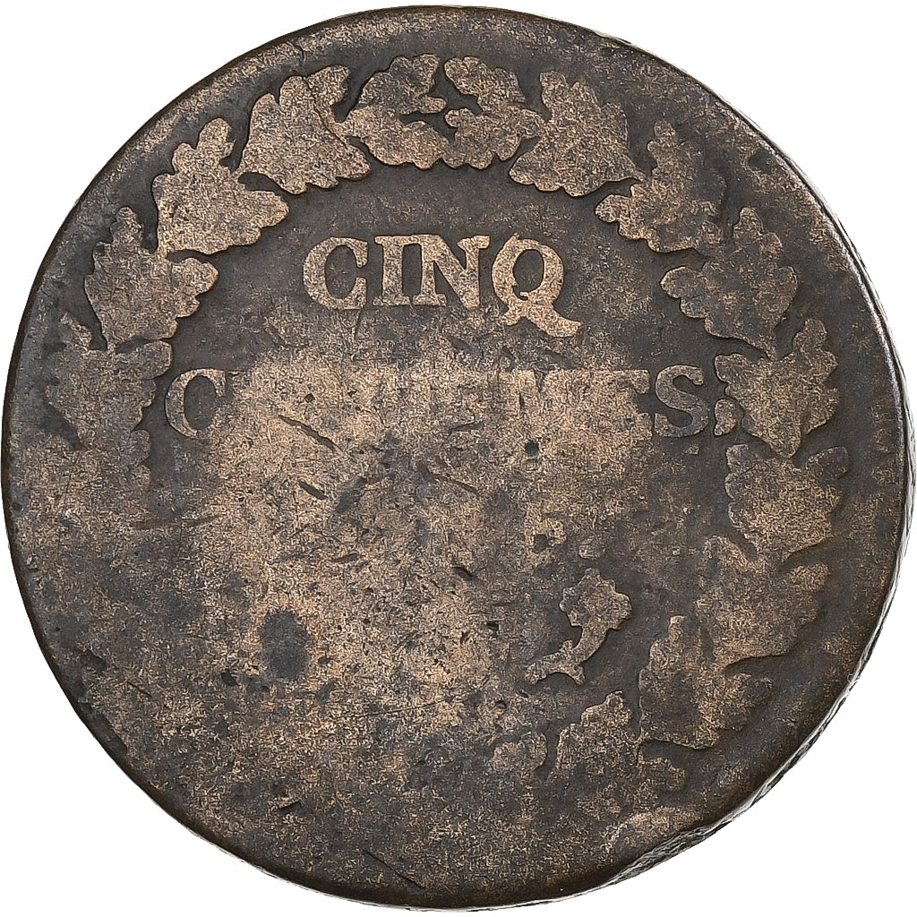 Frankrijk, 5 Centimes, Dupré, AN 5, Paris, Koper, ZG+